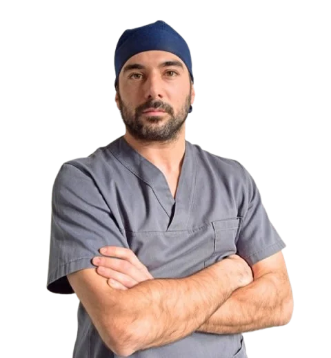 Ritratto del Dott. Luca Bonica in divisa da odontoiatra